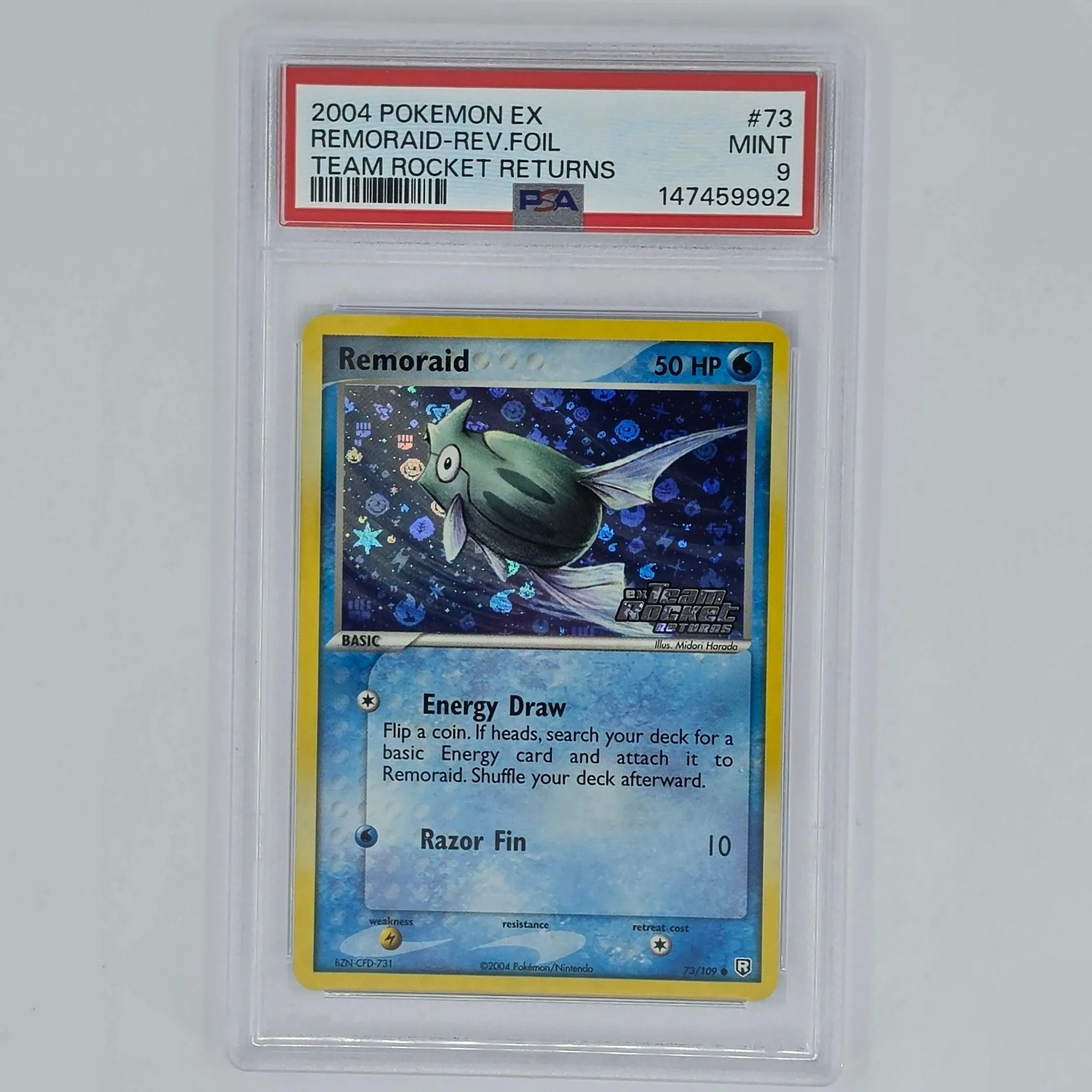 PSA 9 Remoraid 73 Reverse Foil 2004 Pokemon EX Team Rocket Returns 147459992