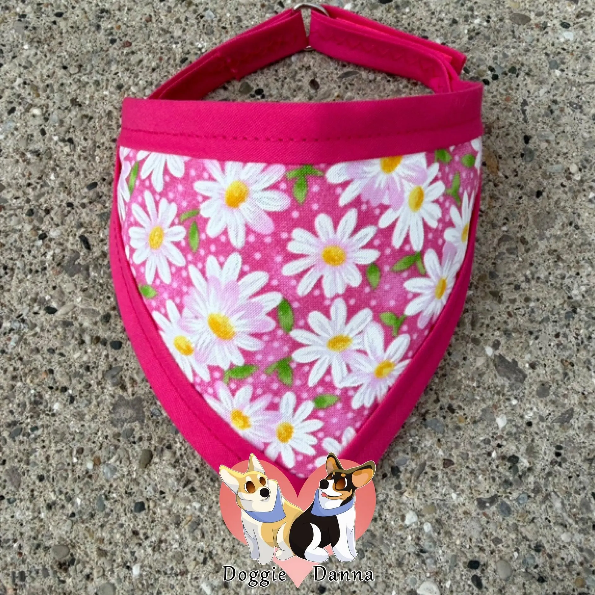 Pink Daisies Pet Bandanna