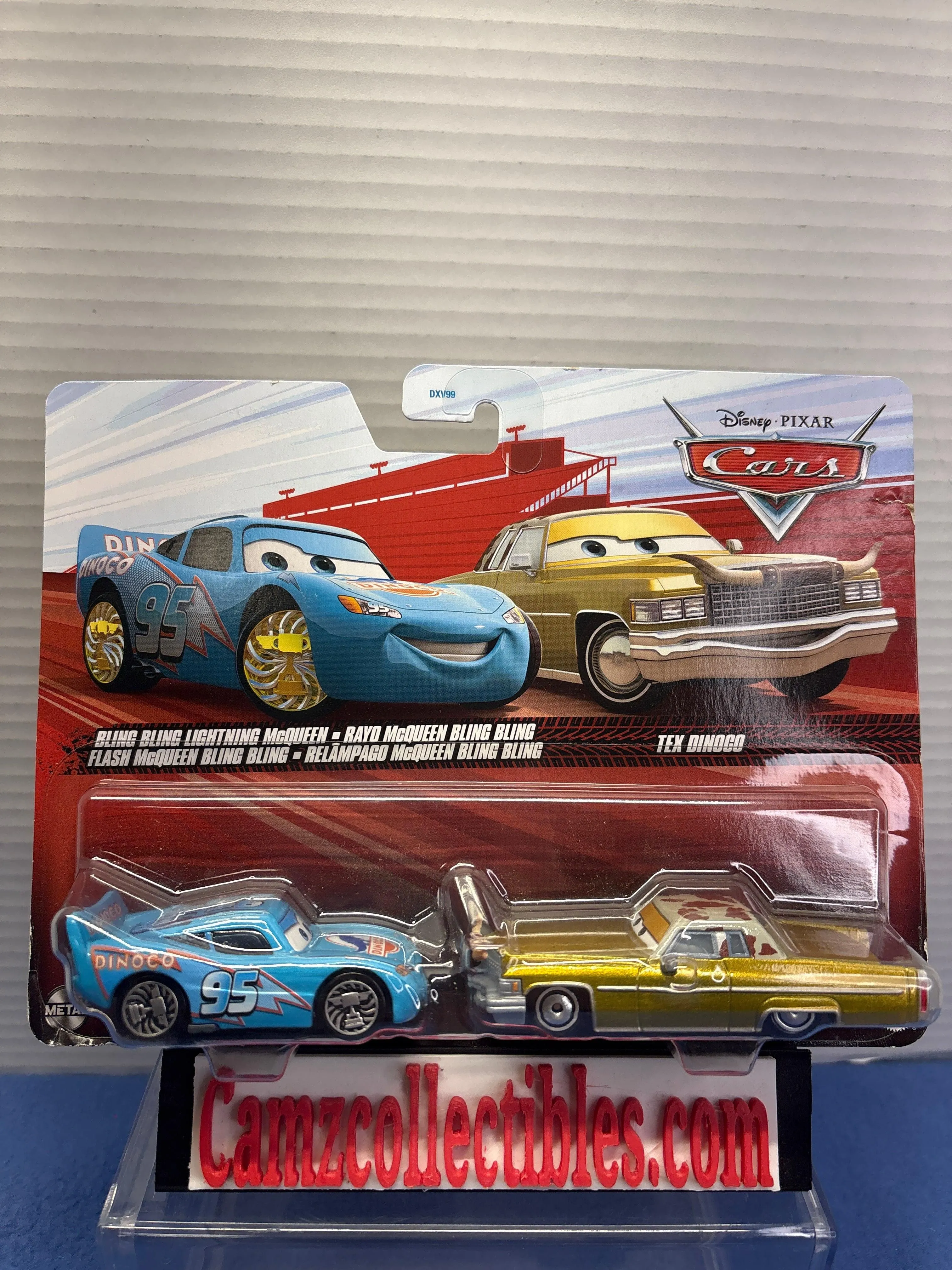 Disney Pixar Cars Two Pack Bling Bling Mcqueen and Tex Dinoco