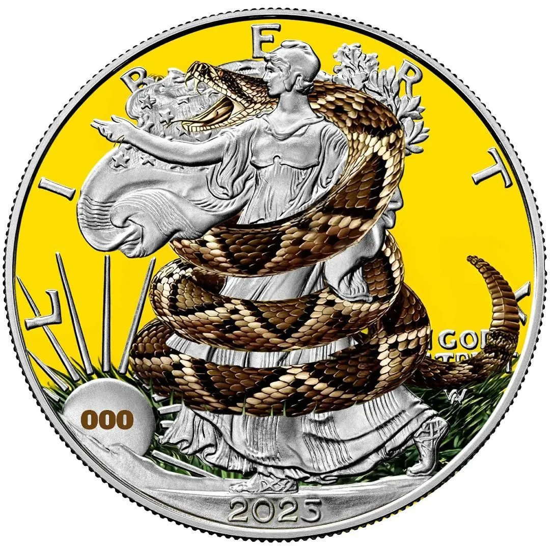 In Stock! 2025 1 Oz Silver Eagle Don’t Tread On Me Colorized 250 Mintage With COA