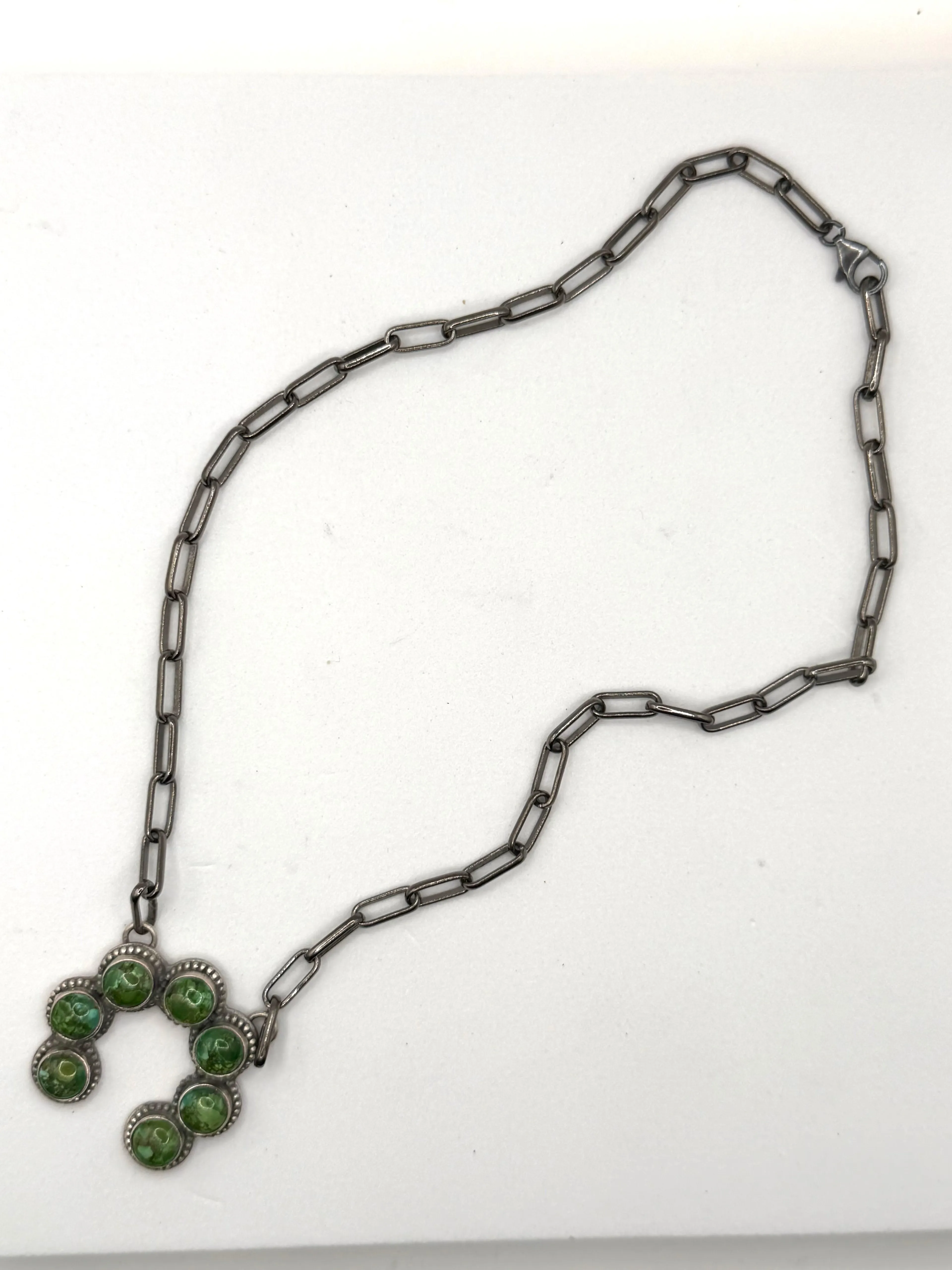 SONORAN GOLD TURQUOISE NAJA NECKLACE 18" (LL 29)