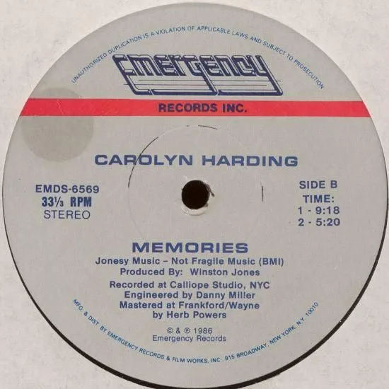 Carolyn Harding - Memories (12")