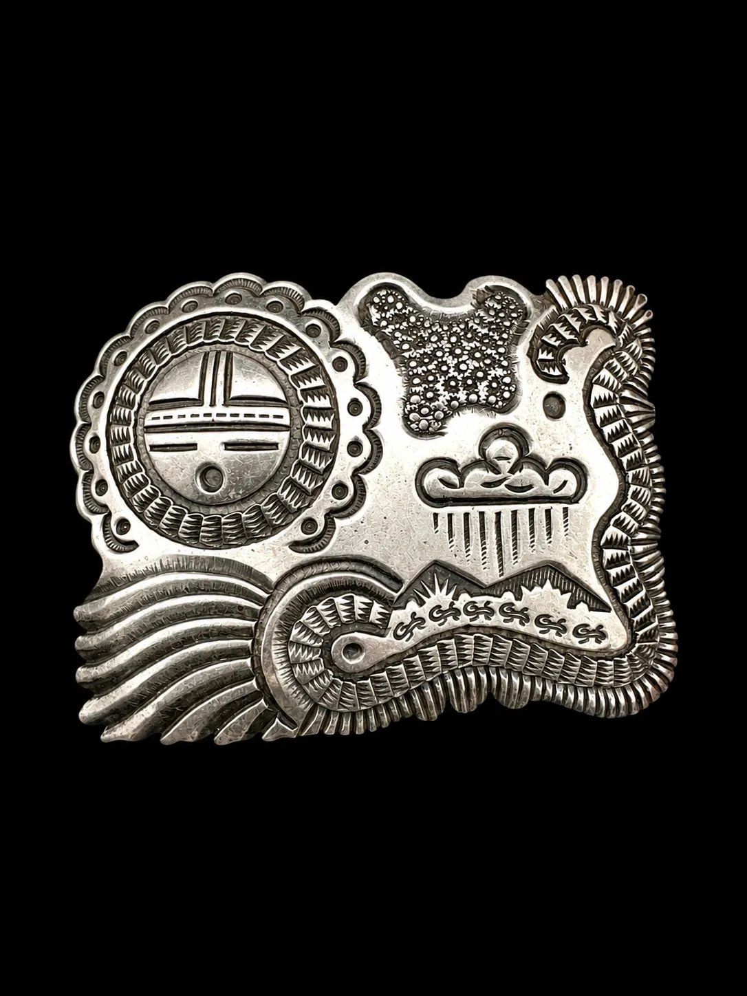 Extra large Sterling Silver Emerson Belt Buckle – Handcrafted Southwestern Design