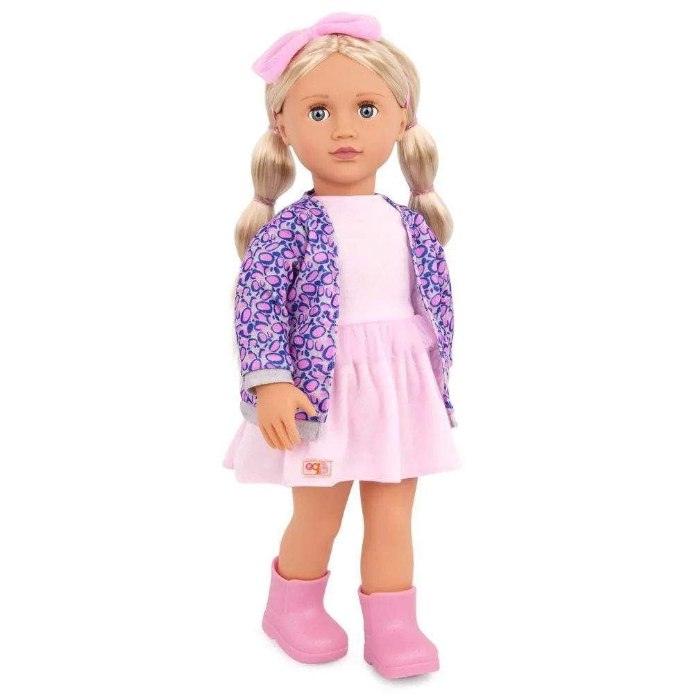 Brand New - Our Generation 18" Fashion Doll with Leopard Cardigan Joana