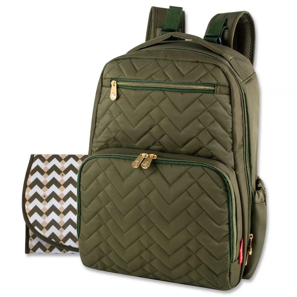 New without Tags - Fisher-Price Morgan Quilted Diaper Backpack - Olive