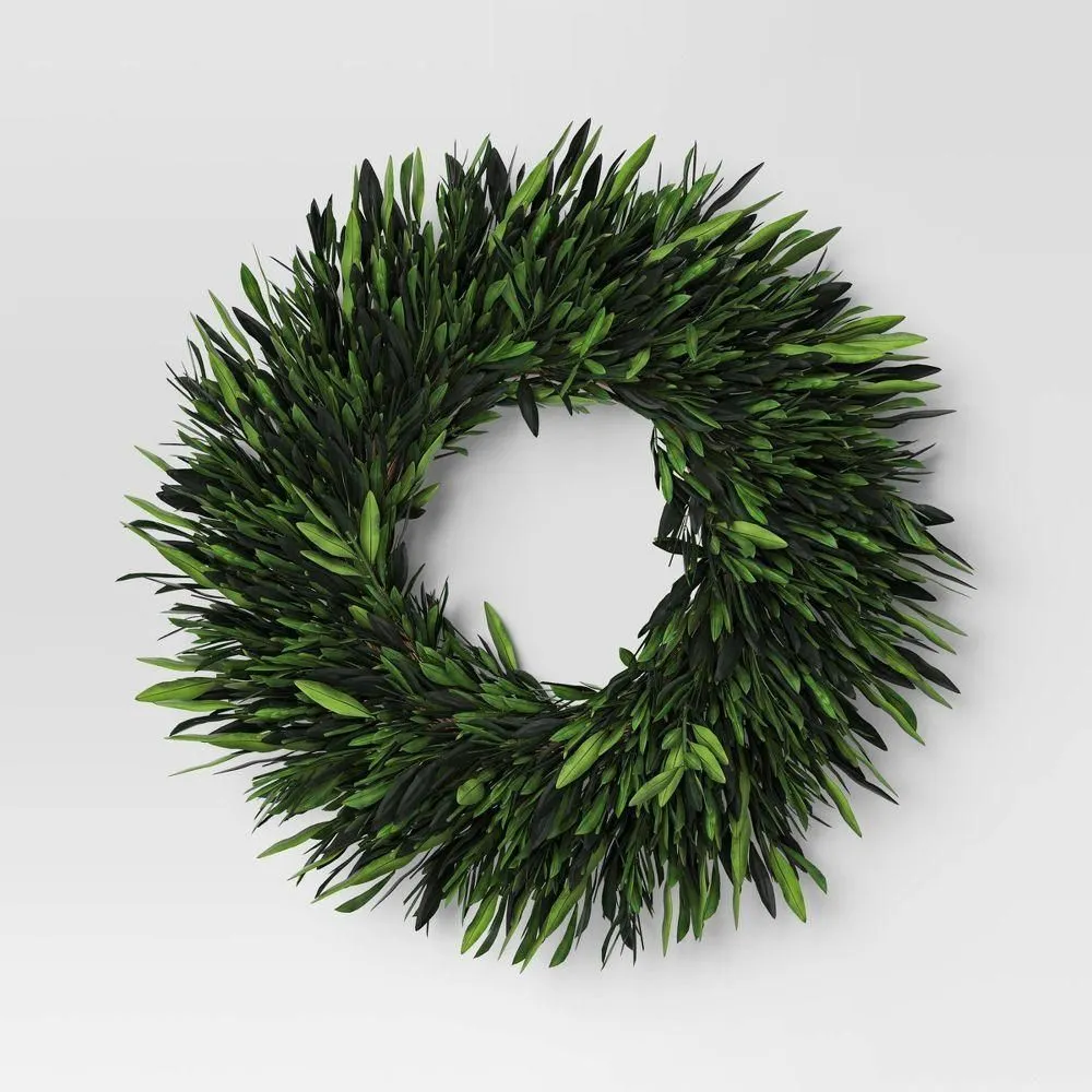 New without box - Preserved Olive Leaf Wreath - Threshold