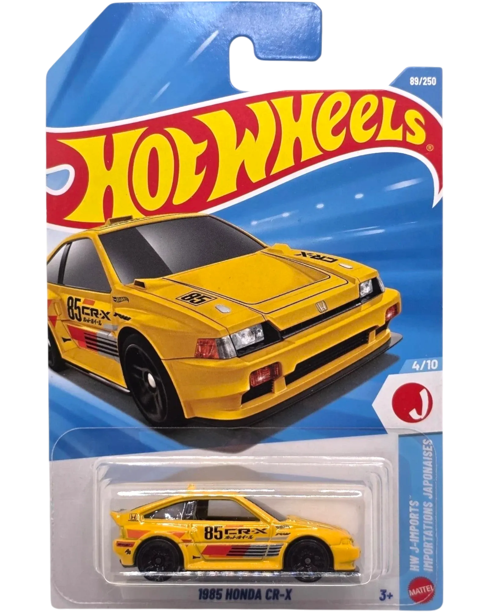 Scratch & Dent Hot Wheels 2026 Mainline 1985 Honda CR-X 1:64 Die-Cast – Yellow 89/250