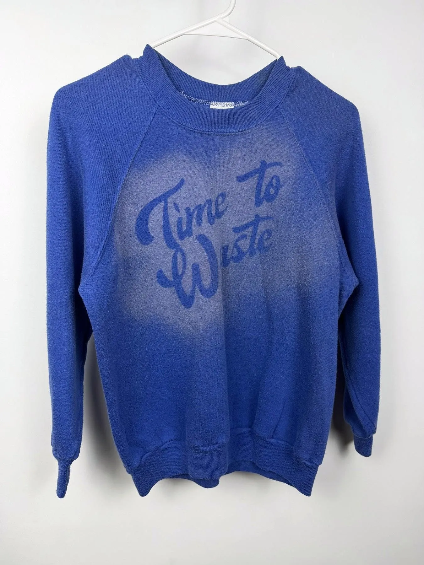 Time to Waste Blue Bleached Sweatshirt  (S)