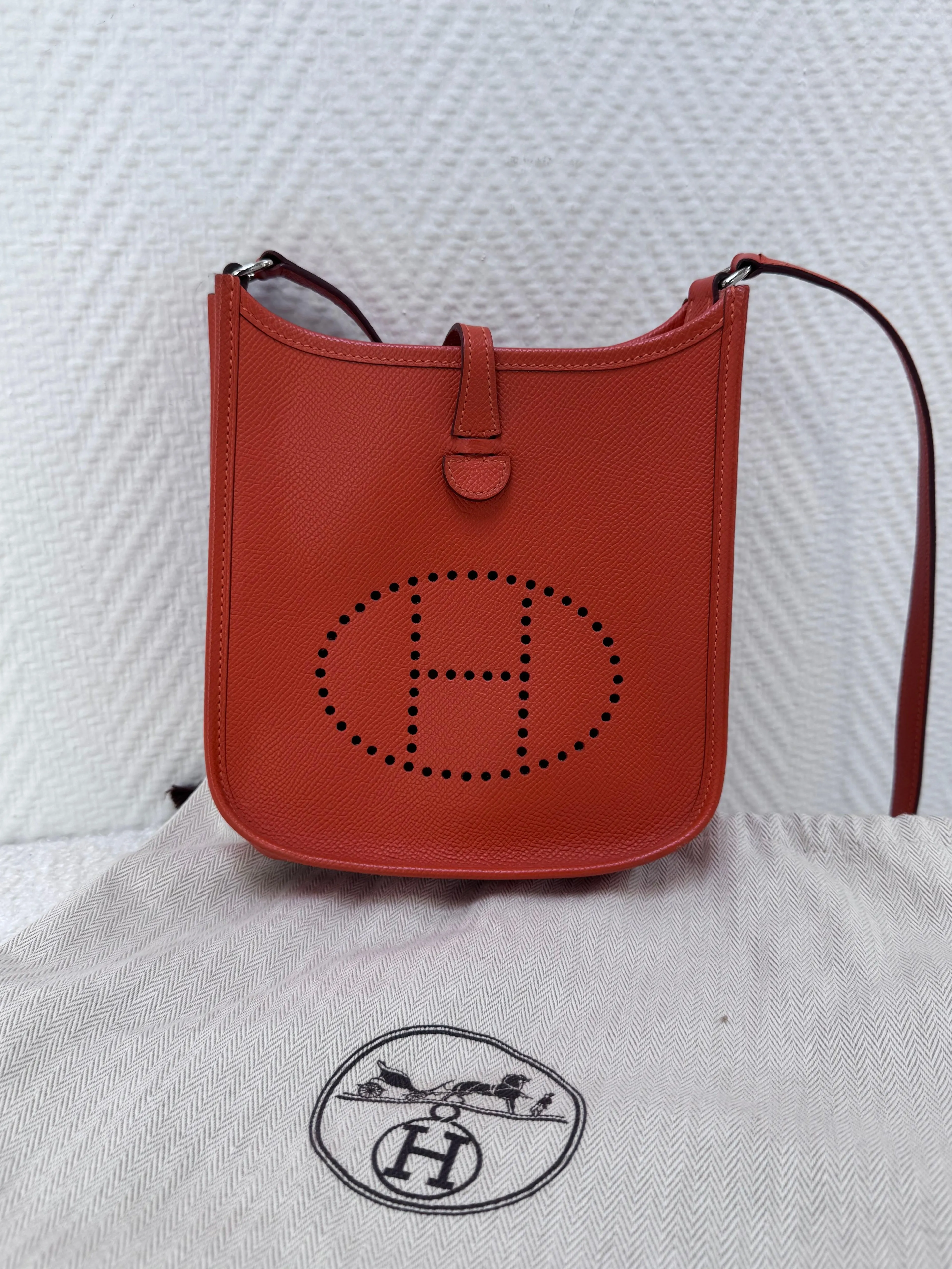 Hermès Mini Evelyne orange epsom