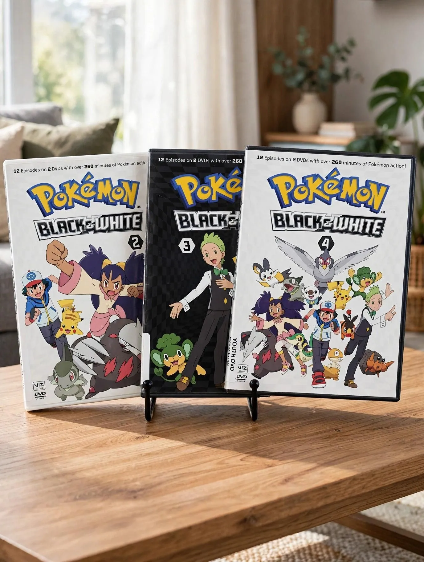 Pokemon: Black and White BW Vol. 2-4 (DVD) VIZ 2012 Set Bundle