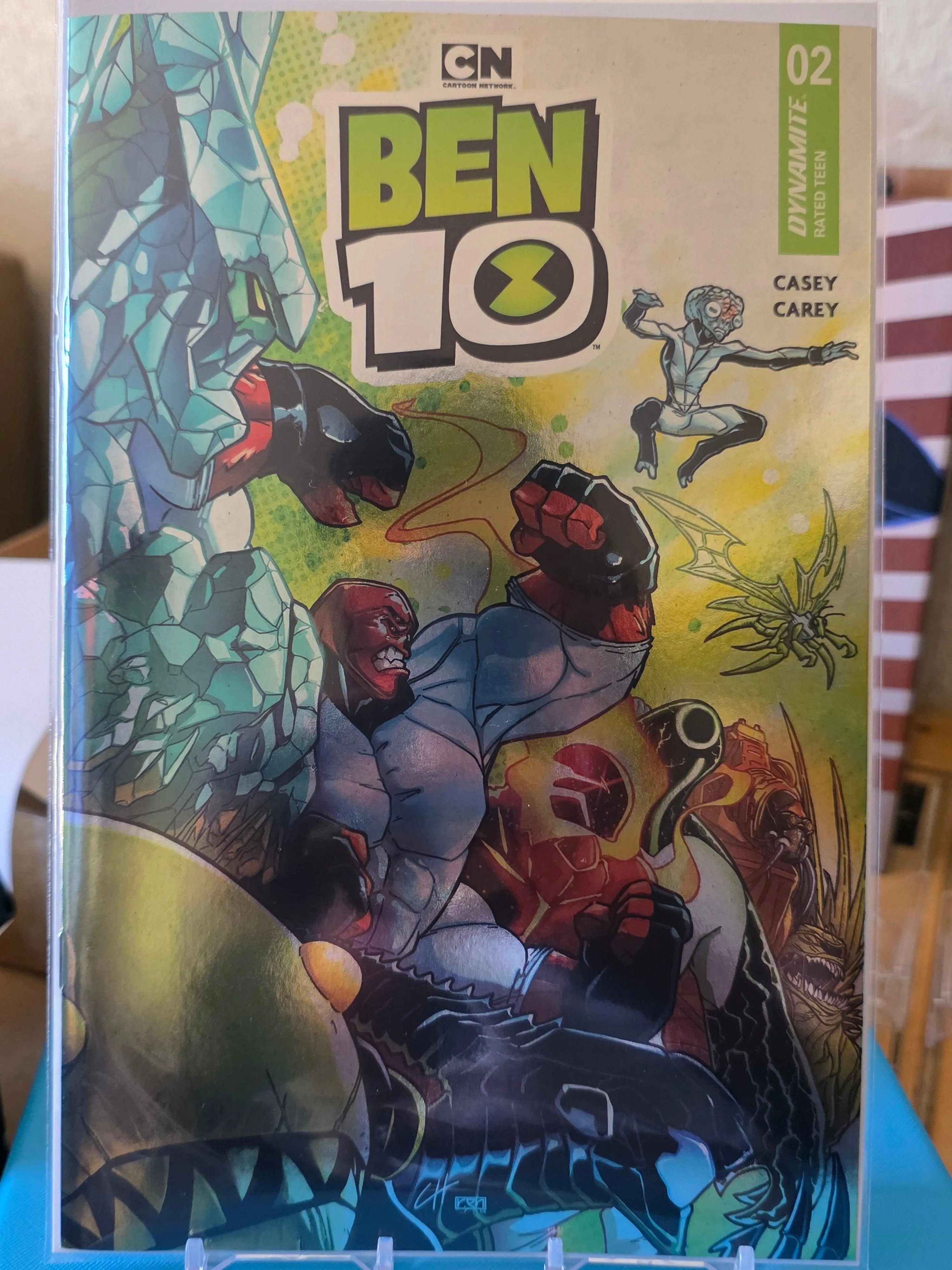 Ben 10 #2 Cover ZB Robert Carey Silver Foil Variant 1st Stinkfly Dynamite NM