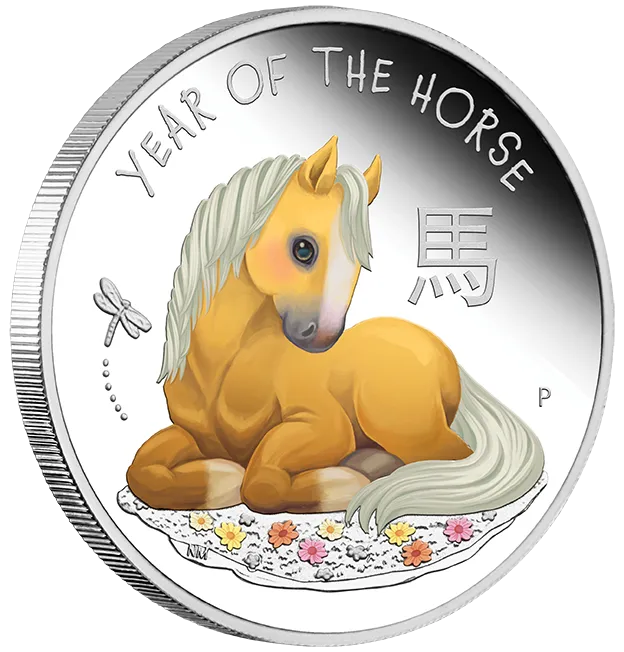 In Stock! 2026 Tuvalu Baby Horse Colorized Proof 1/2 oz Silver Coin