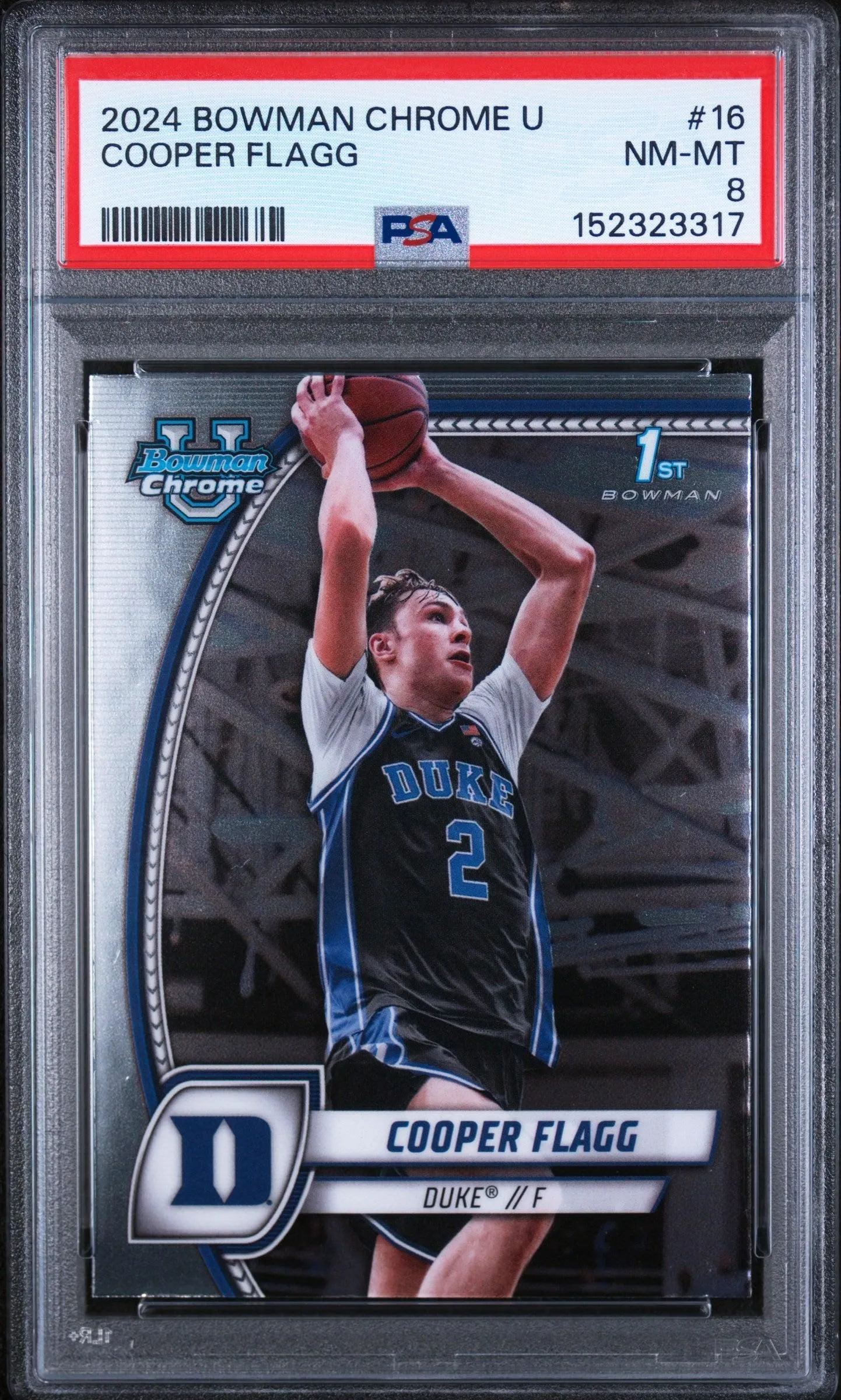 2024 Bowman Chrome University Cooper Flagg 8 PSA #16