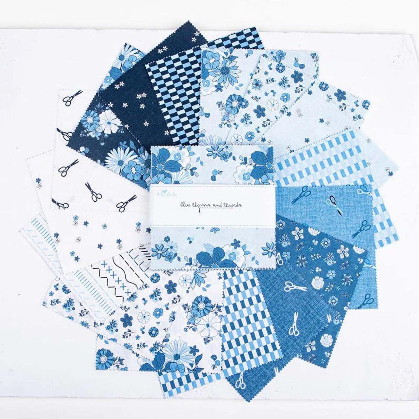 Blue Blooms and Threads 5" Stacker Riley Blake