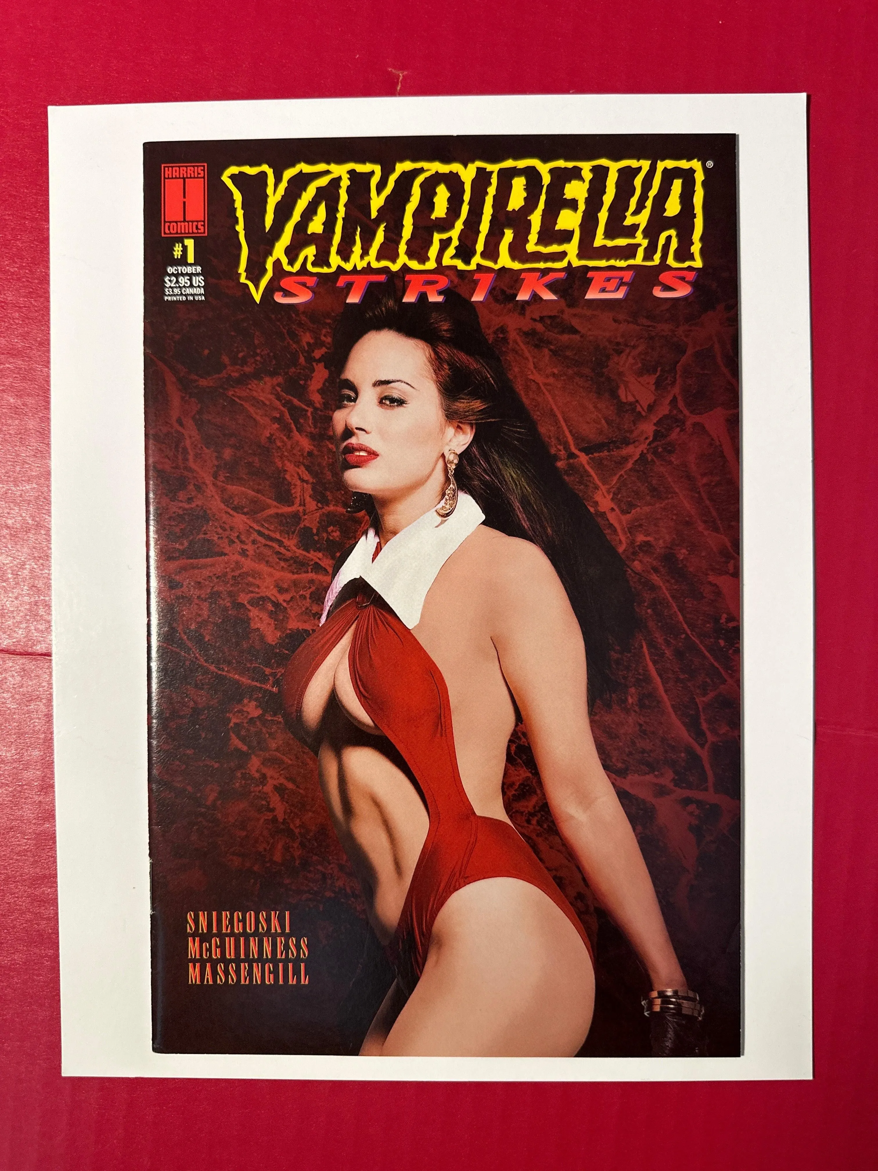 Vampirella Strikes, Vol. 1 #1 (Harris Comics 1995) Cover - Burgundy background