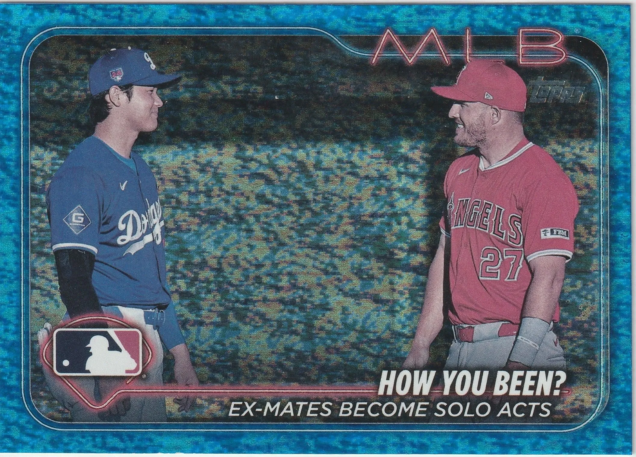 2024 Topps Update Shohei Ohtani / Mike Trout "How You Been?" Blue Foil SP #US76 168/999