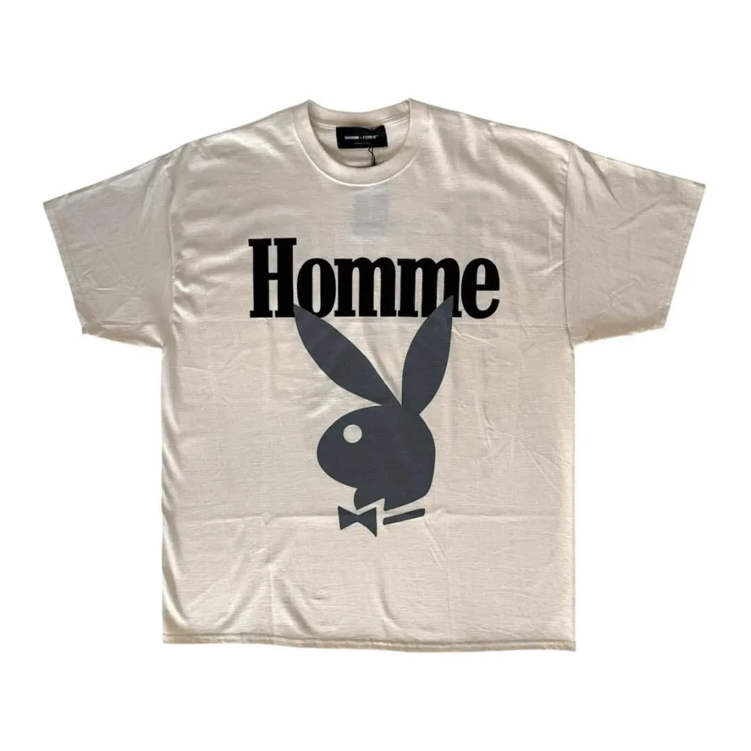 Homme Femme Playboy Bone Black Grey Tee
