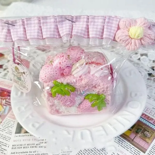 Taba Creamy Pink Strawberry Toast Squishy