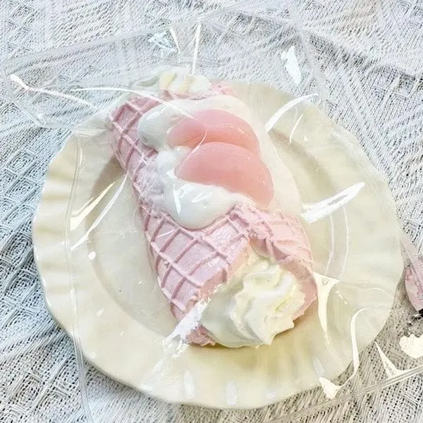 Taba Creamy Waffle Crepe Peach Squishy