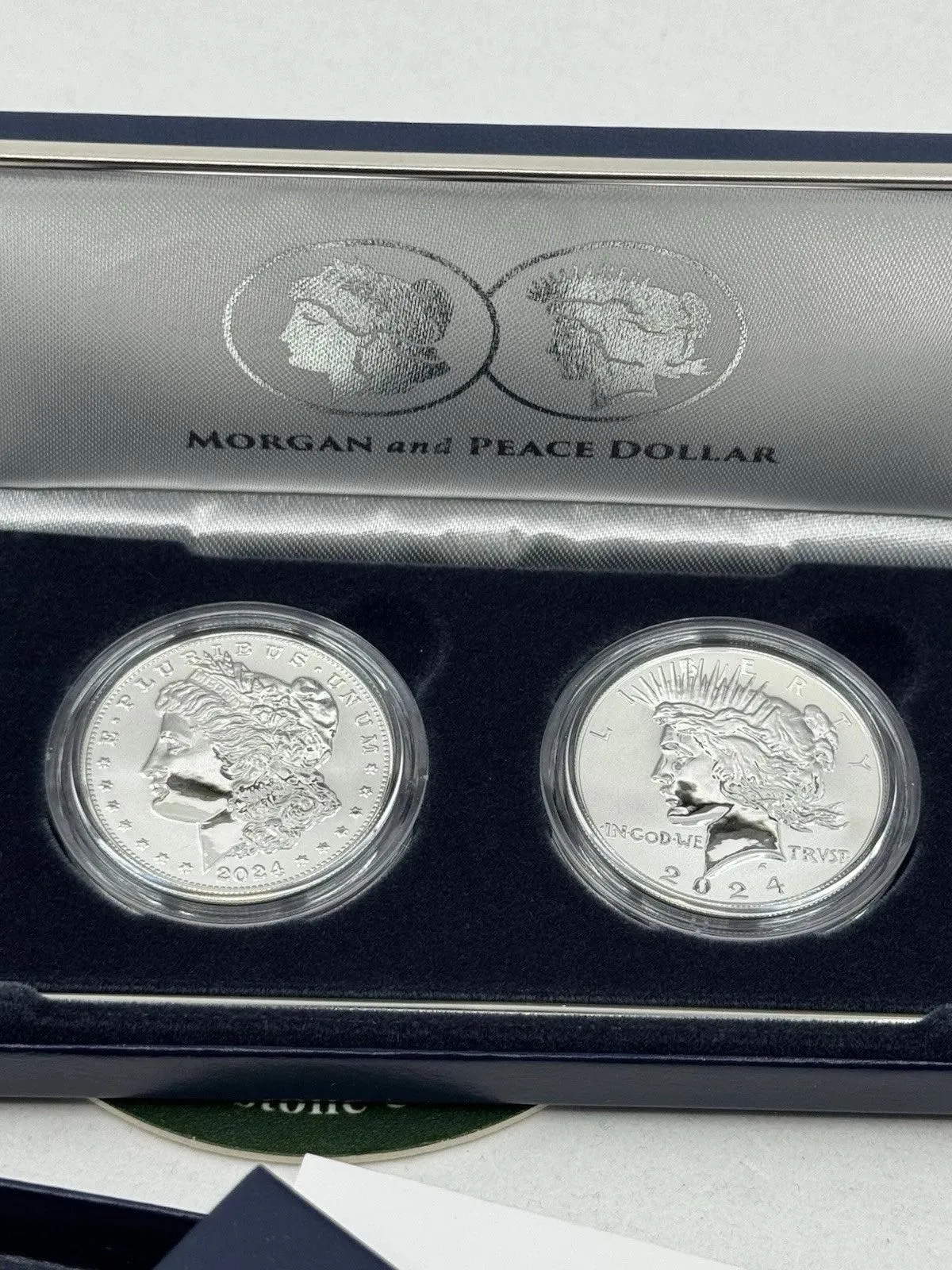 2024 Morgan and Peace Dollar Reverse Proof Two-Coin Set in OGP