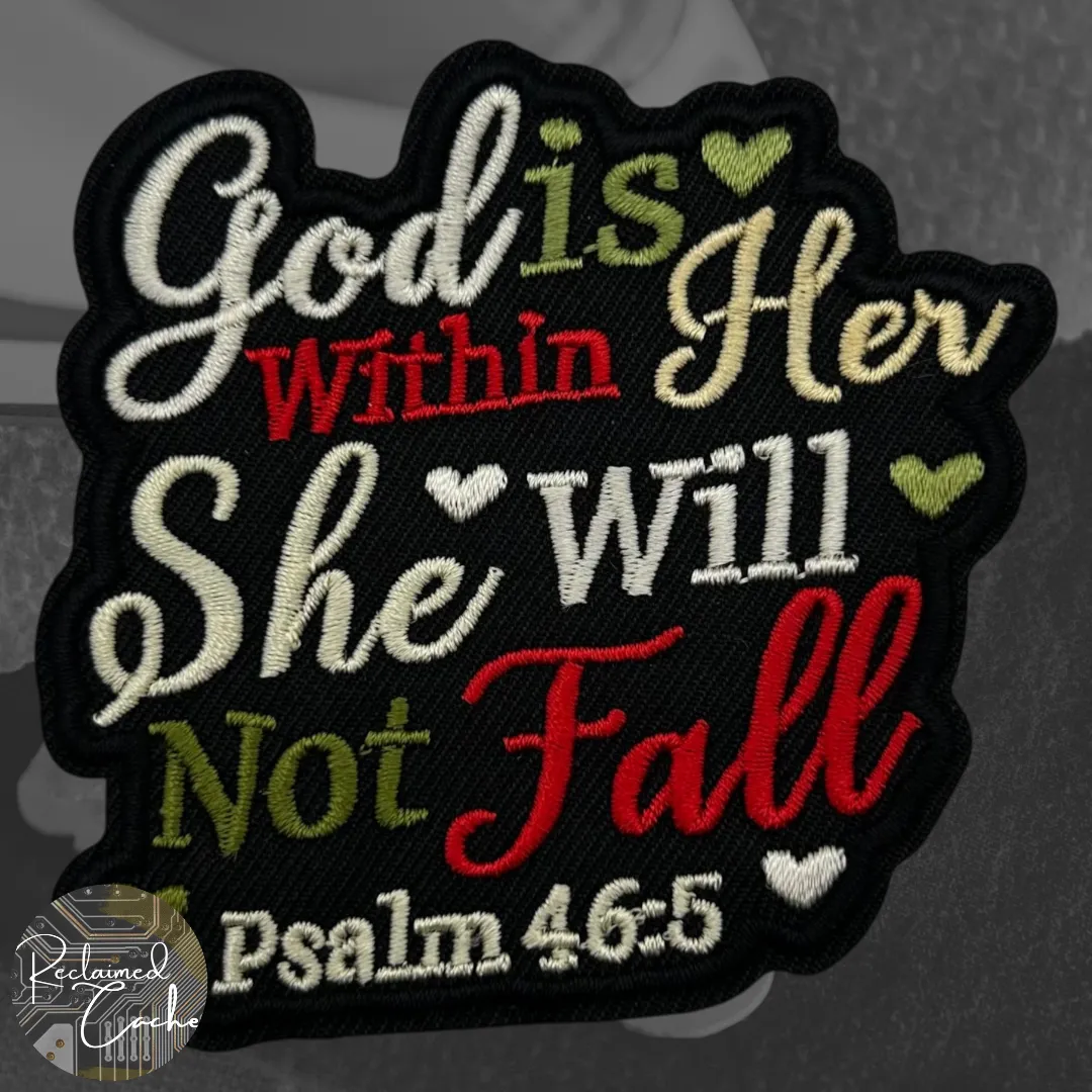 God is Within Her Iron On Patch