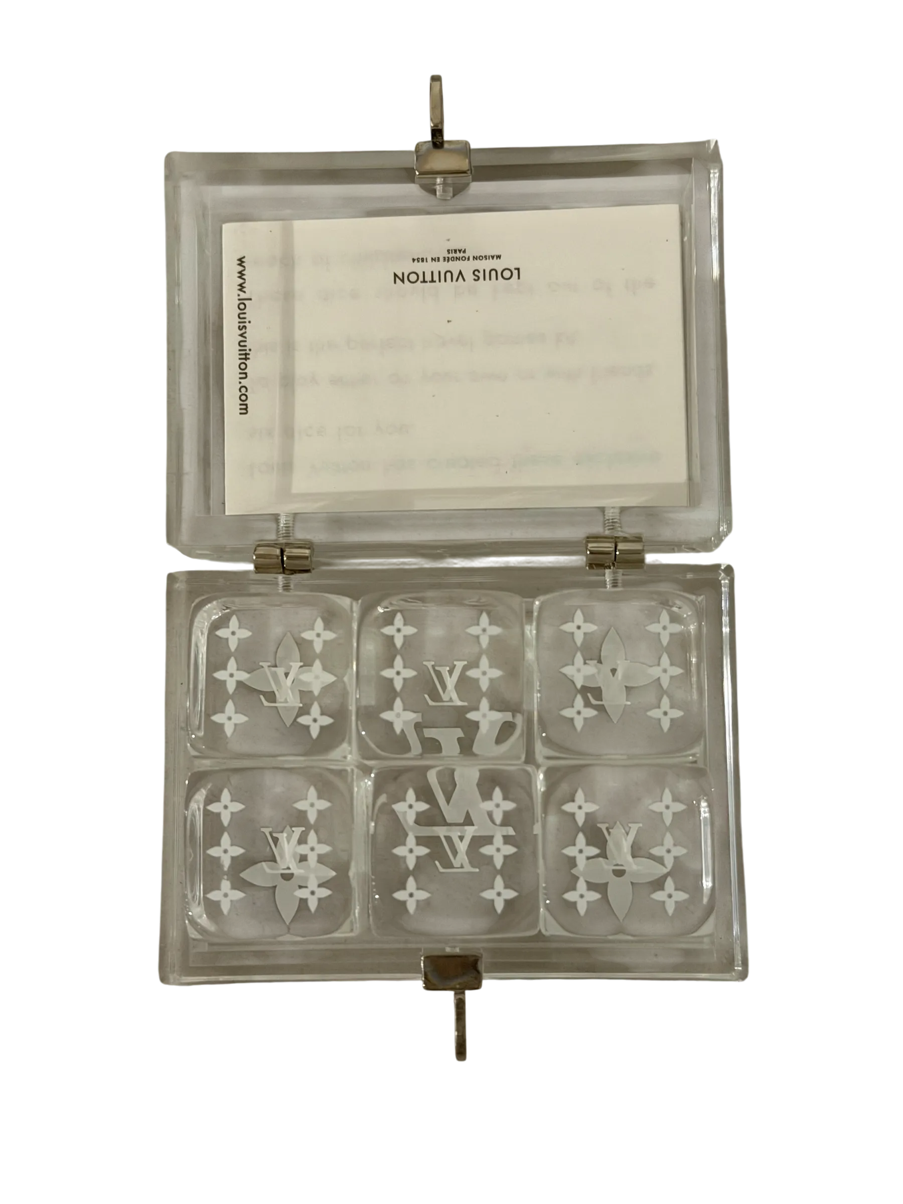 Louis Vuitton Des de Voyage Acrylic Dice Set – Monogram Travel Dice Game – Preloved