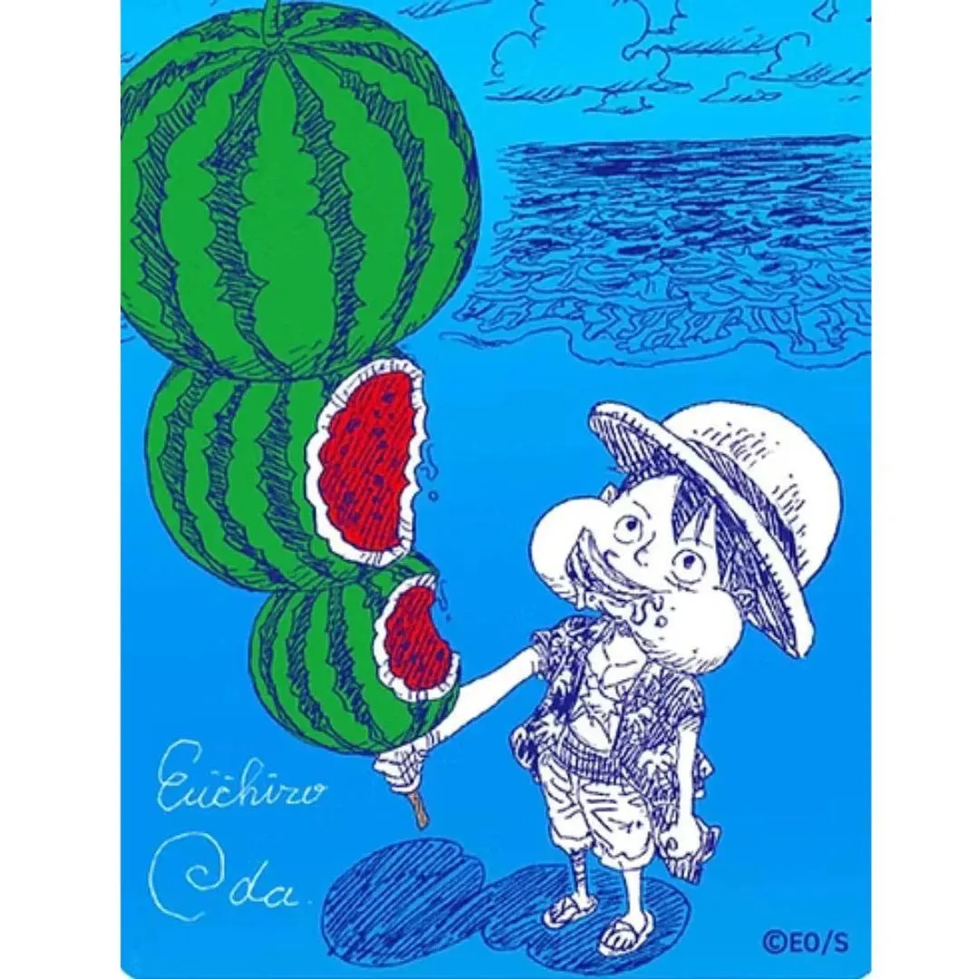 One Piece TCG: Monkey D. Luffy Natsukomi 2026 Meta-Kira Promo Card – Watermelon Luffy (Japanese)