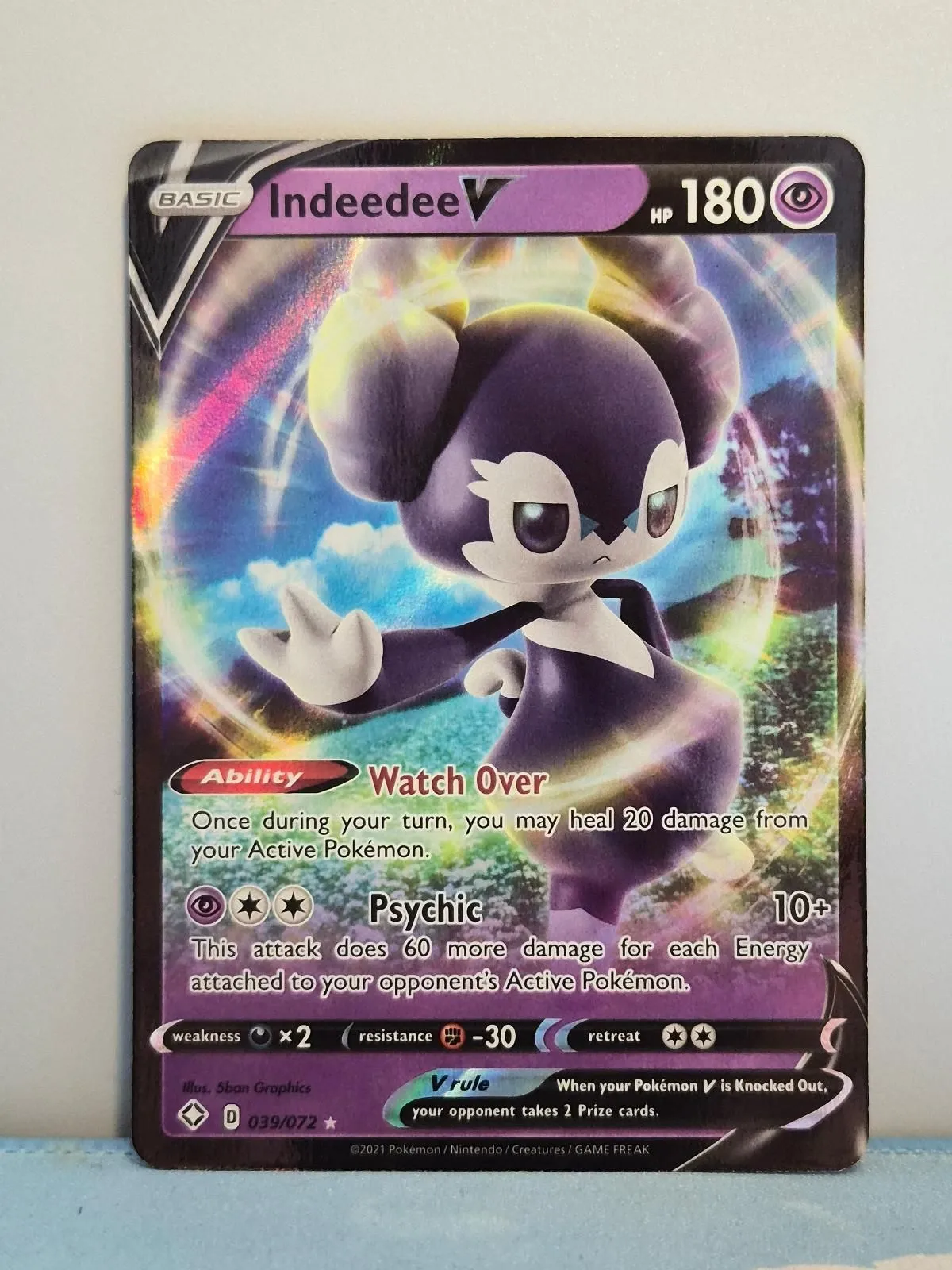 Indeedee V 039/072 Holo Shining Fates NM/M