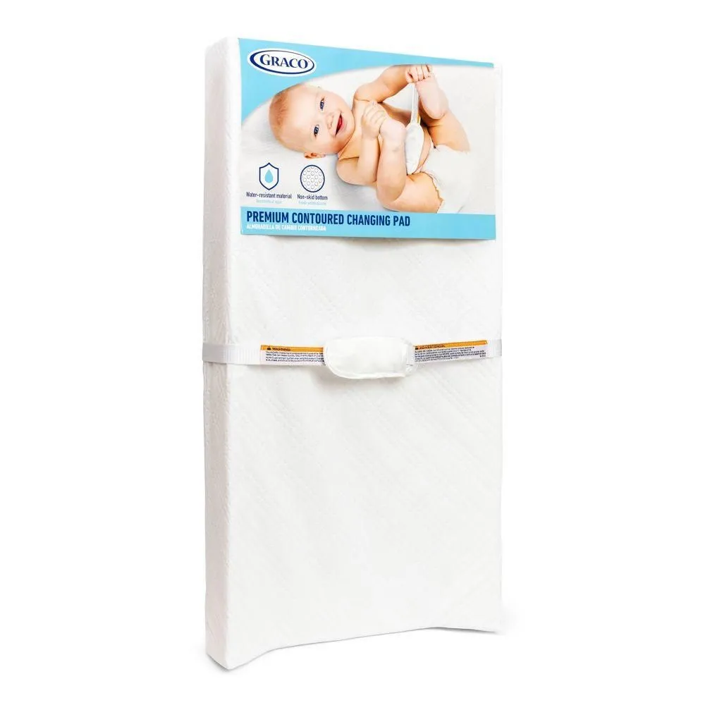 New without Tags - Graco Premium 2 Sided Contoured Changing Pad - White
