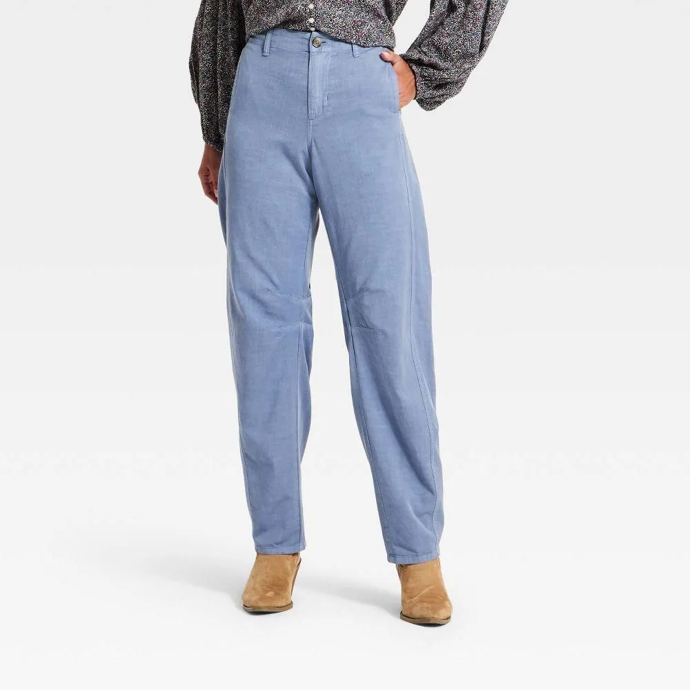 New without Tags - Women's Low-Rise Barrel Leg Cargo Pants - Universal Thread Blue 16
