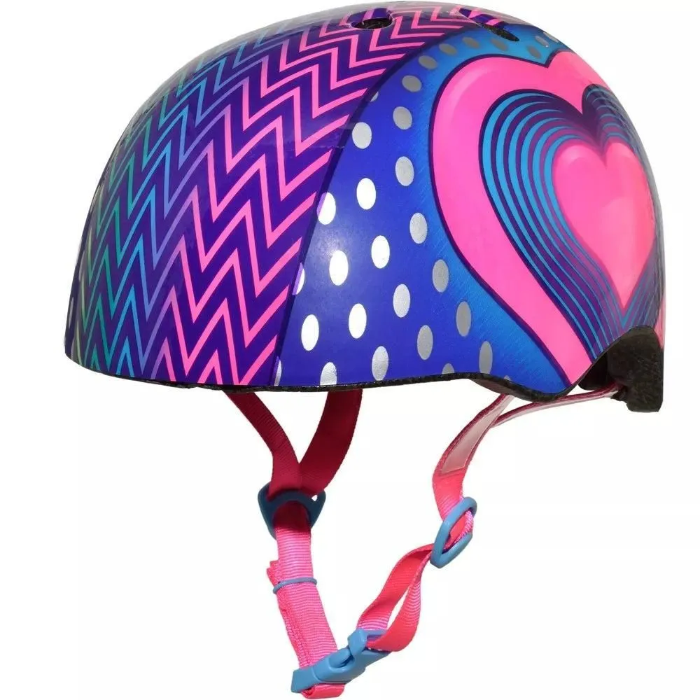 Open-box - Raskullz Kids Cycling Helmet LED Light-Up Straps 5-8 YR Hearts Child Bike