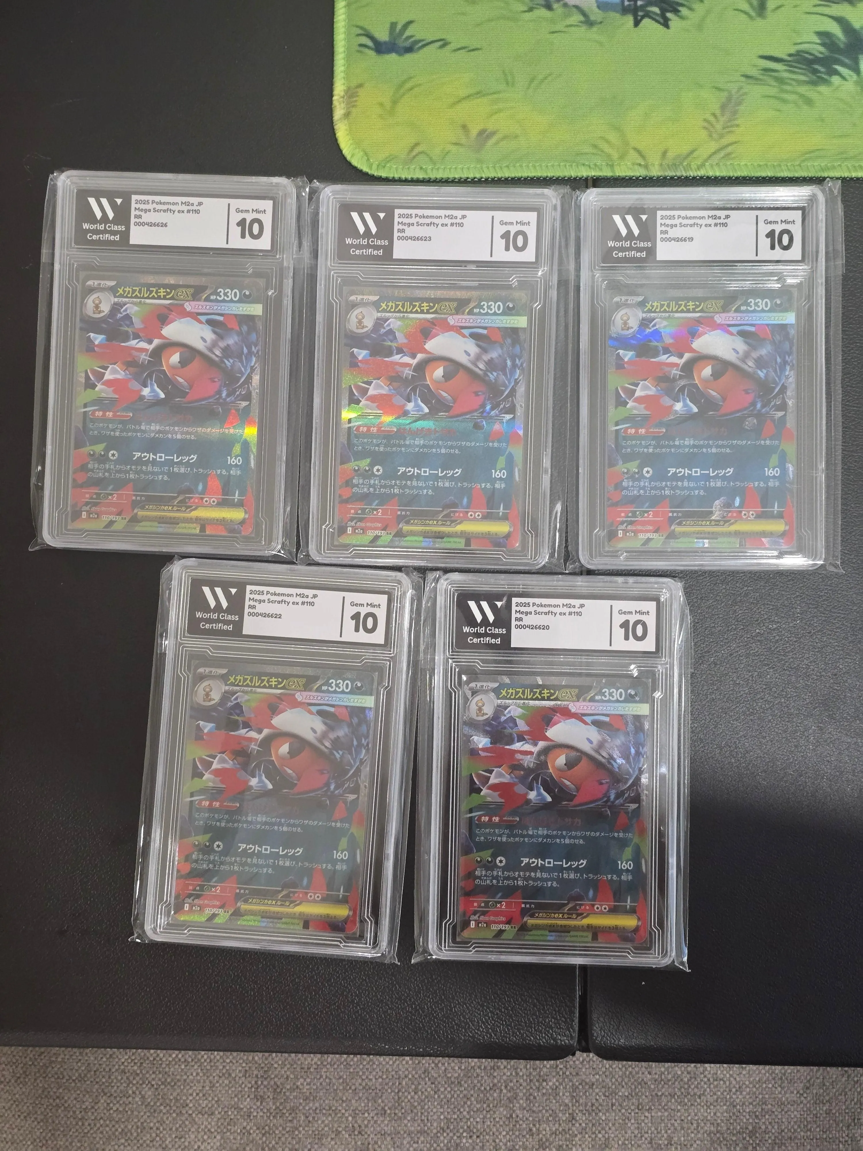 Mega Scrafty ex #110/193 — Japanese Mega Dream ex (M2a, 2025) — WCC 10 Gem Mint (Lot of 5)