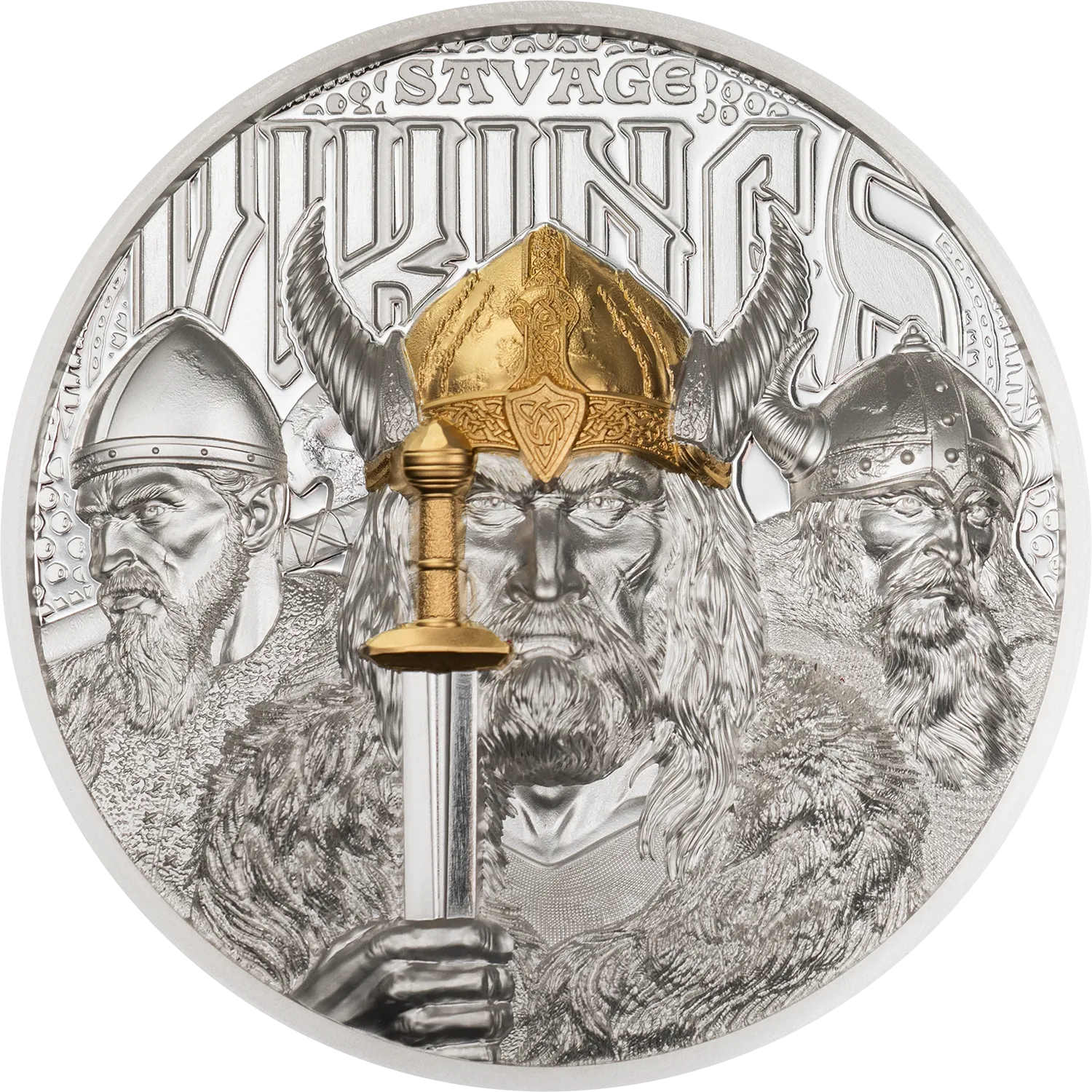 In Stock! 2026 Cook Islands Savage Vikings UHR Proof 3 oz Silver Coin