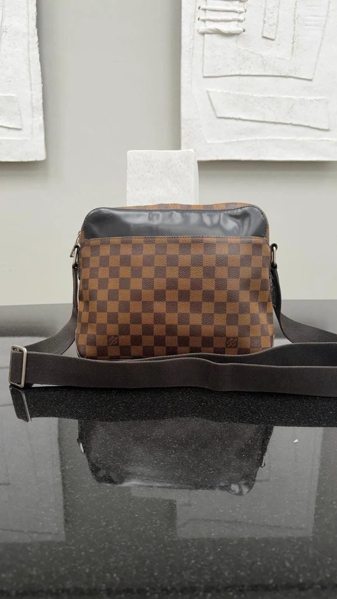 Louis Vuitton Damier Ebene & Black Jack Messenger Bag