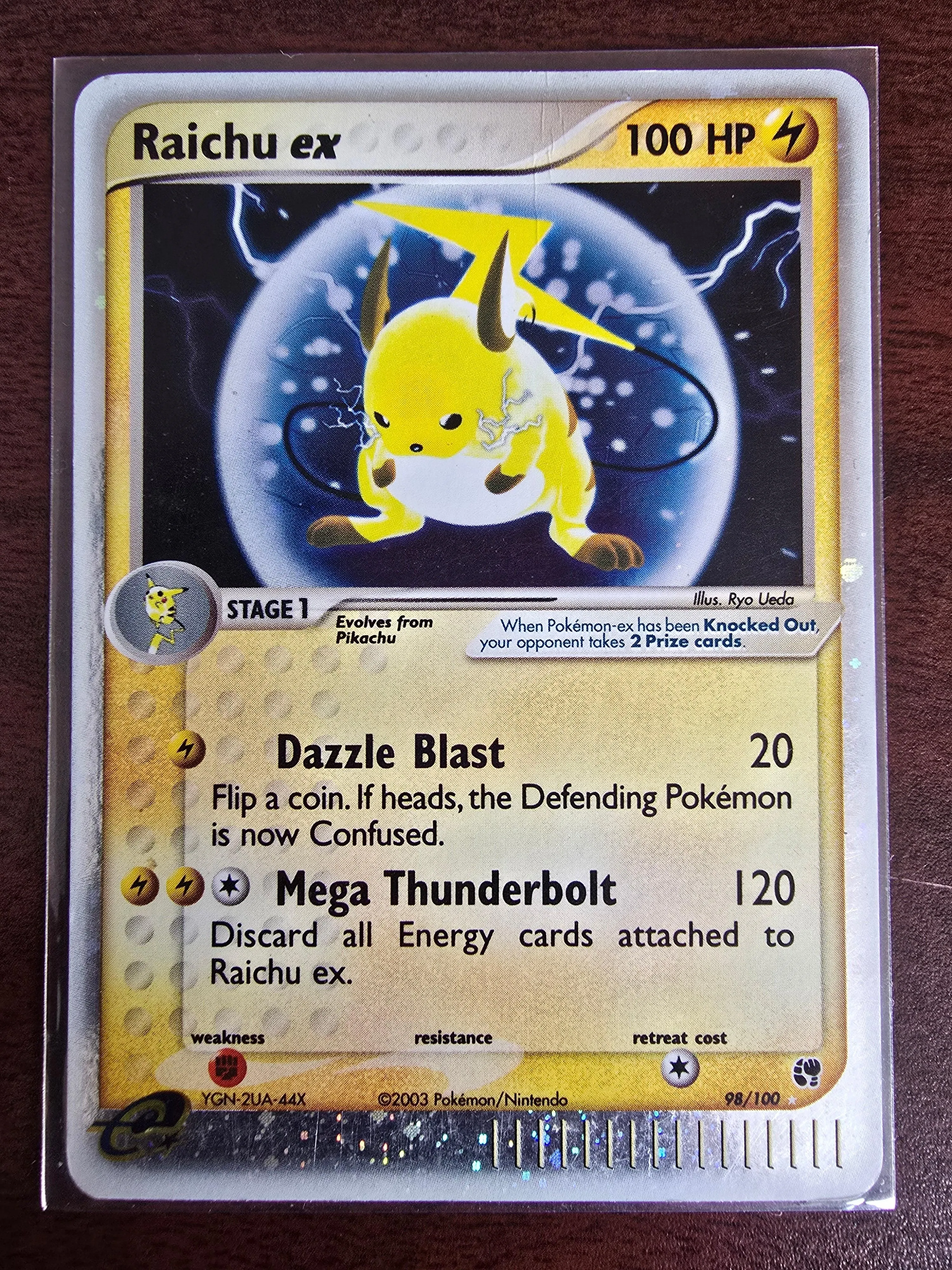 Raichu ex #98/100 — EX Sandstorm (2003) — Ultra Rare Holo — MP