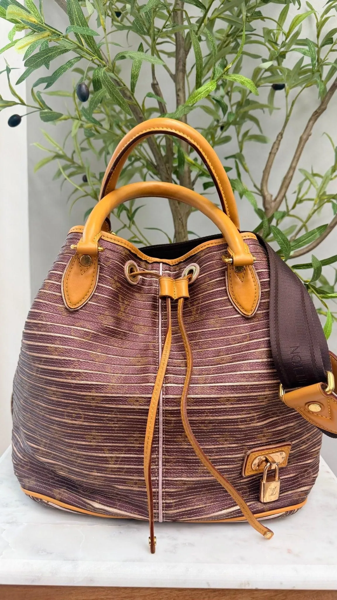 Louis Vuitton Monogram Burgundy And Rose Gold Eden Neo Bag