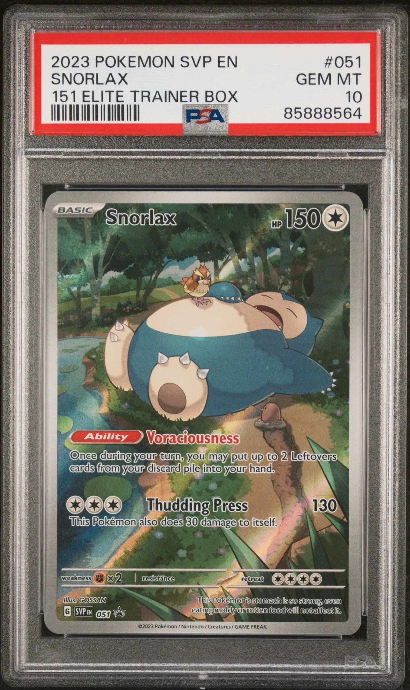 2023 Pokemon Svp En-Sv Black Star P 151 Elite Trainer Box Snorlax 10 PSA #051