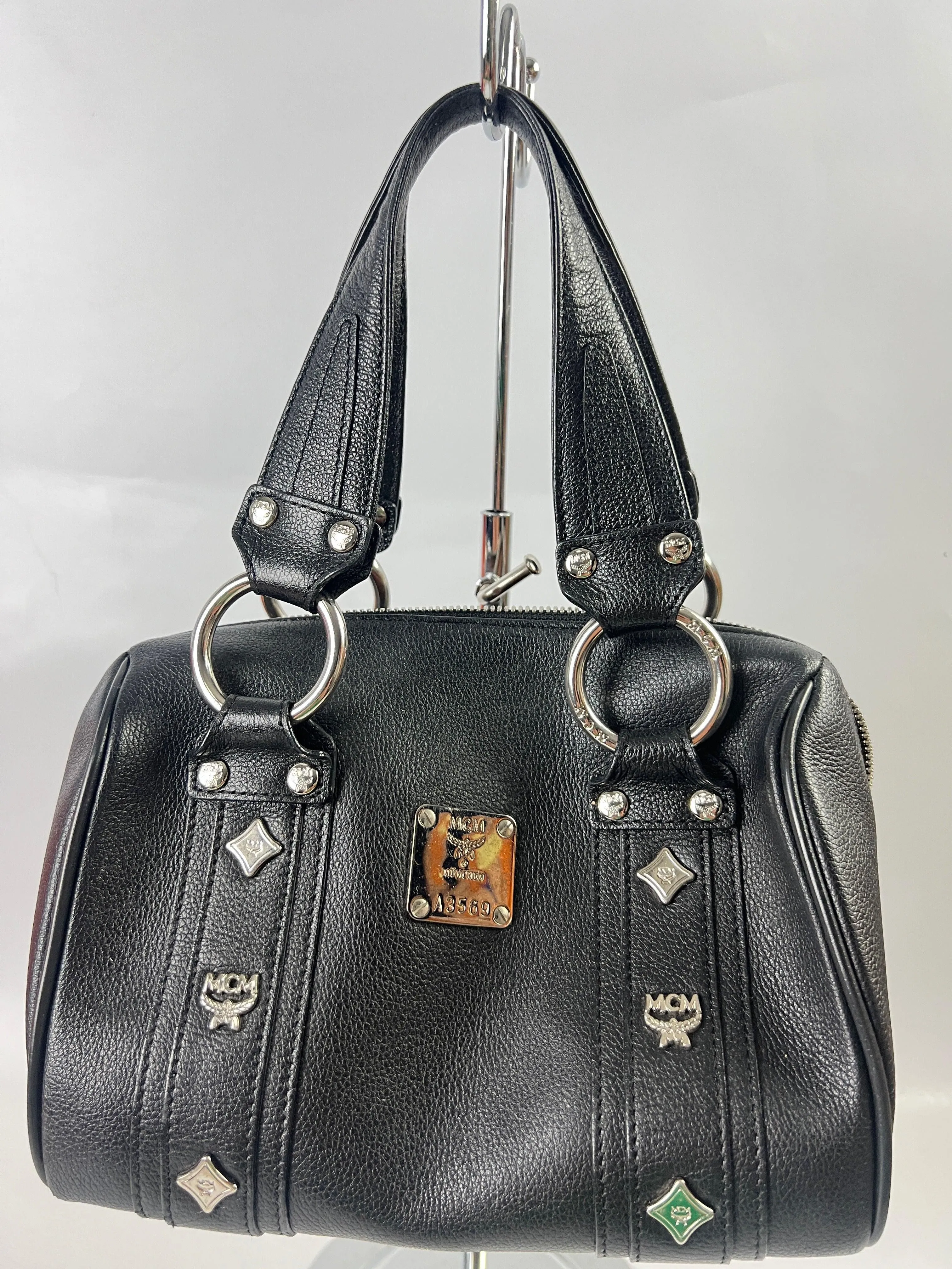 MCM Mini Boston Bag Black 9x5x6