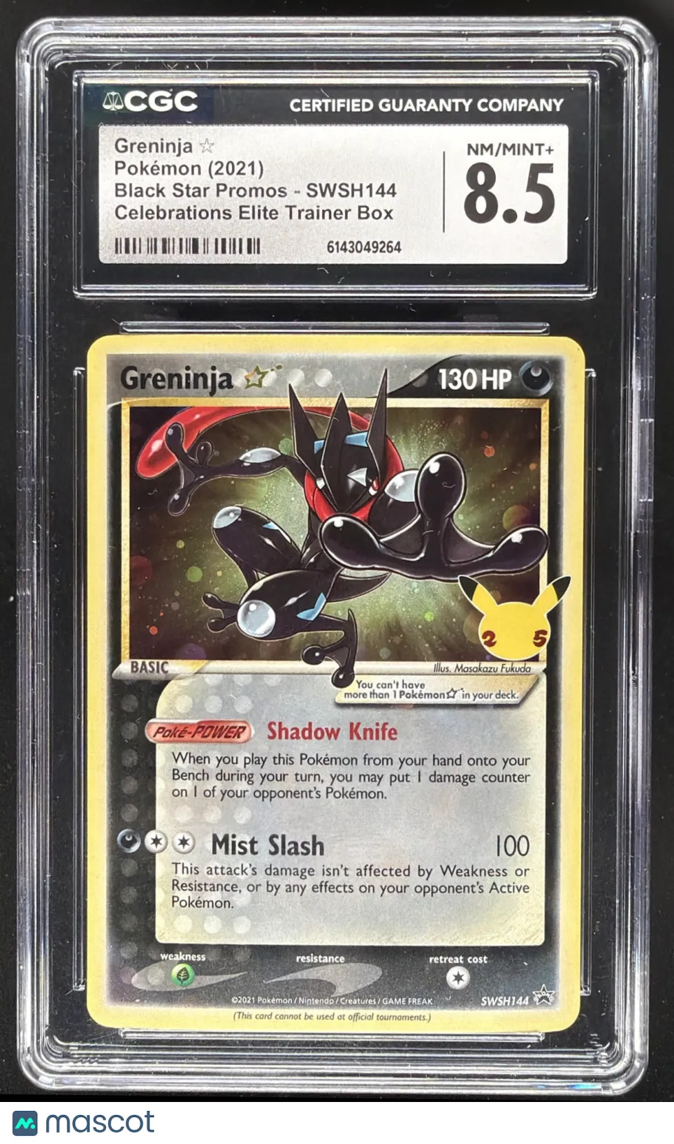 2019-2023 Pokemon Sword & Shield Black Star Promos Greninja #SWSH144 CGC 8.5