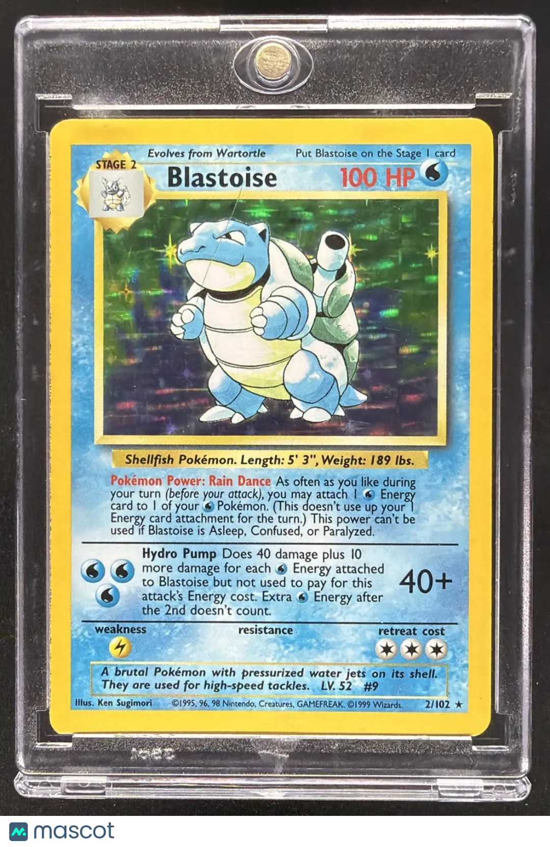 1999 Pokemon Set Blastoise #2/102 Holo