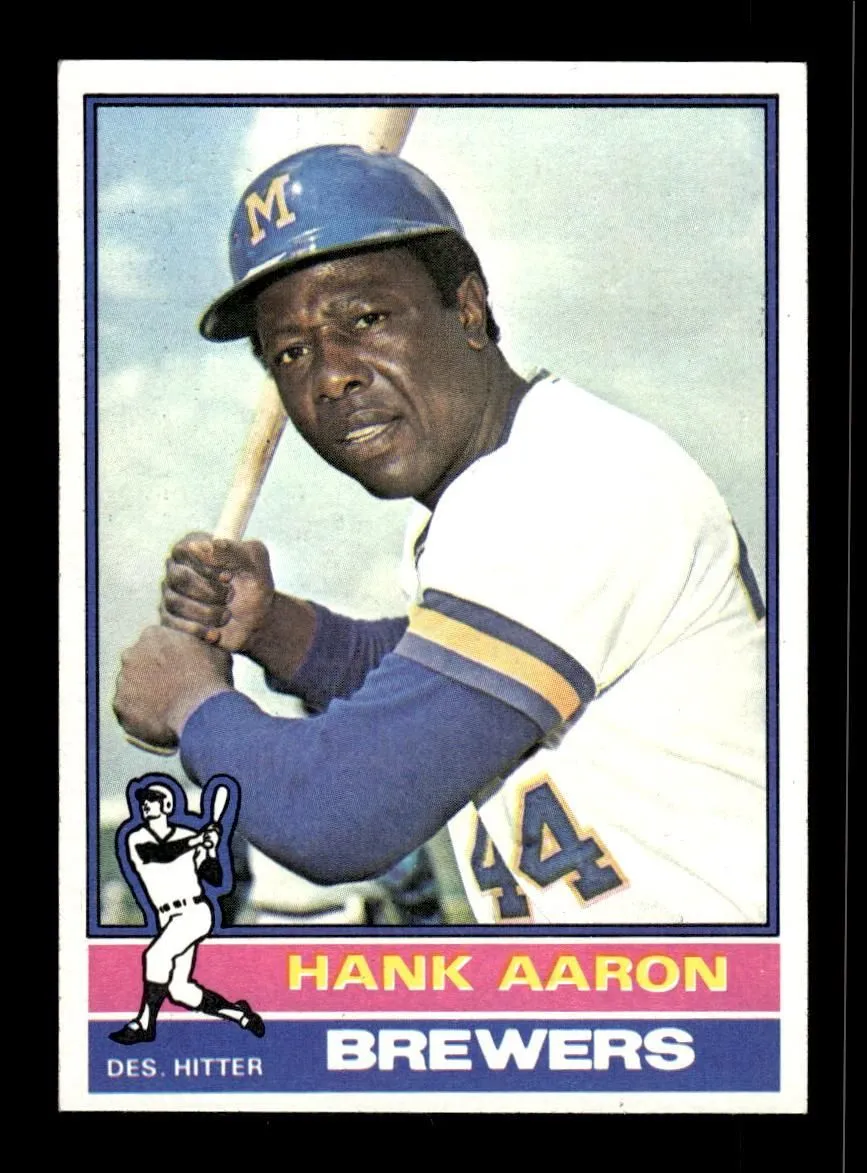 1976 Topps #550 Hank Aaron Milwaukee Brewers EX 10013175