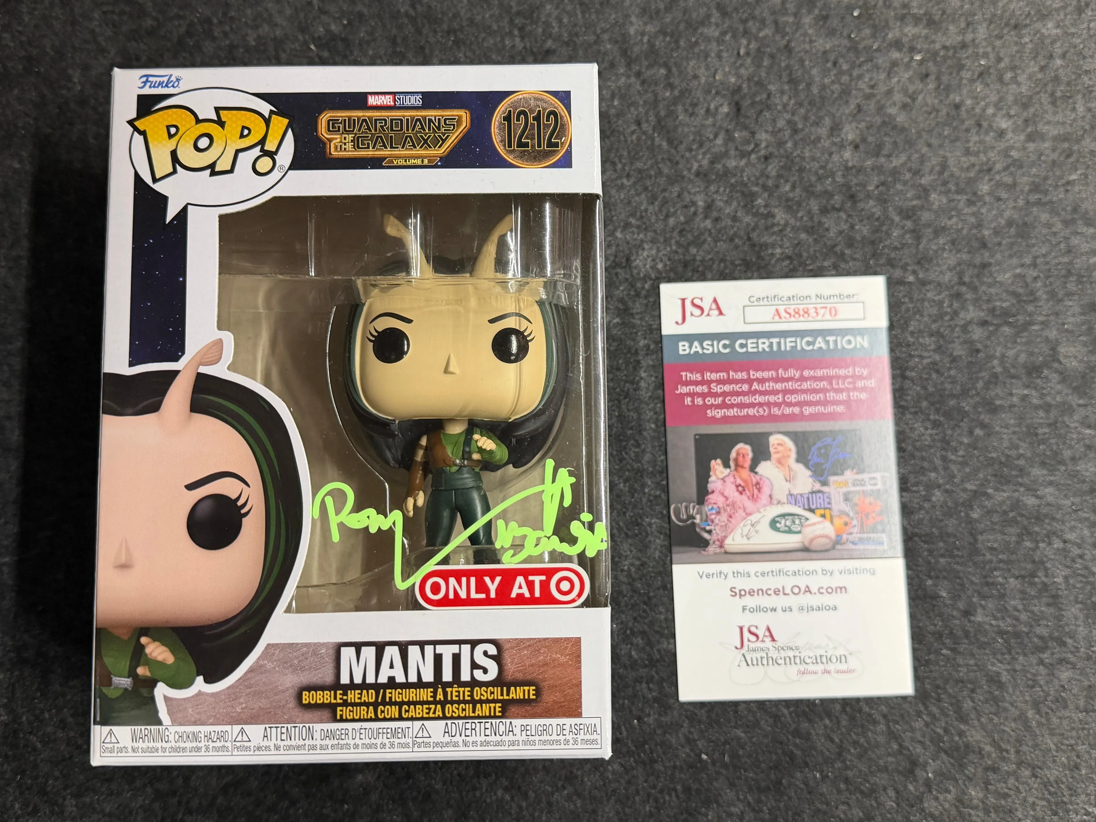 Pom Klementieff Signed Mantis Guardians of the Galaxy #1212 Funko - JSA COA