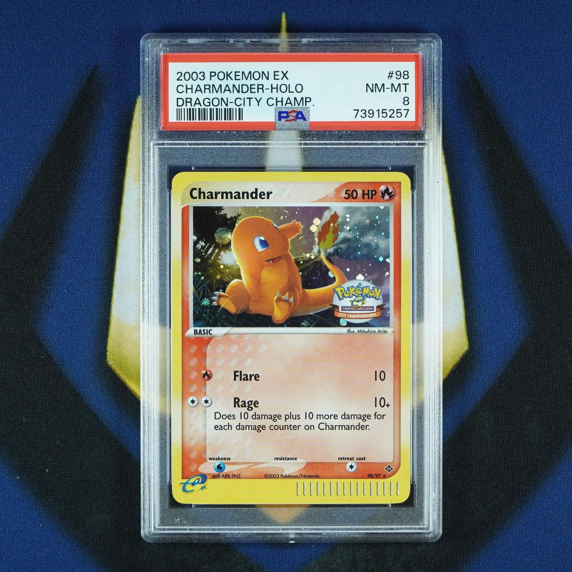 Charmander EX Dragon City Championships Holo Rare 98/97 [PSA 8]
