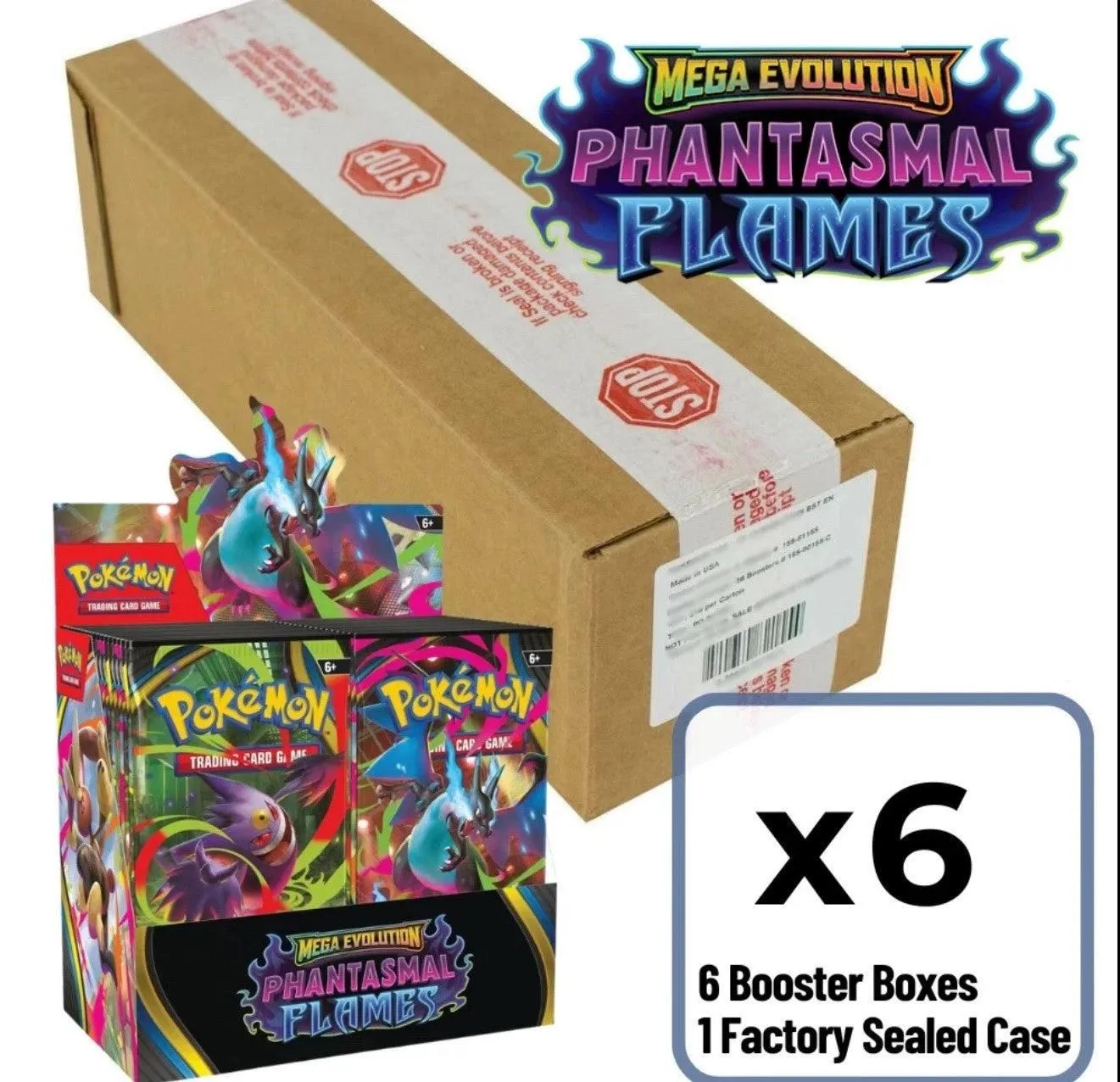 Pokemon TCG Phantasmal Flames Booster Box (6) Case Sealed New