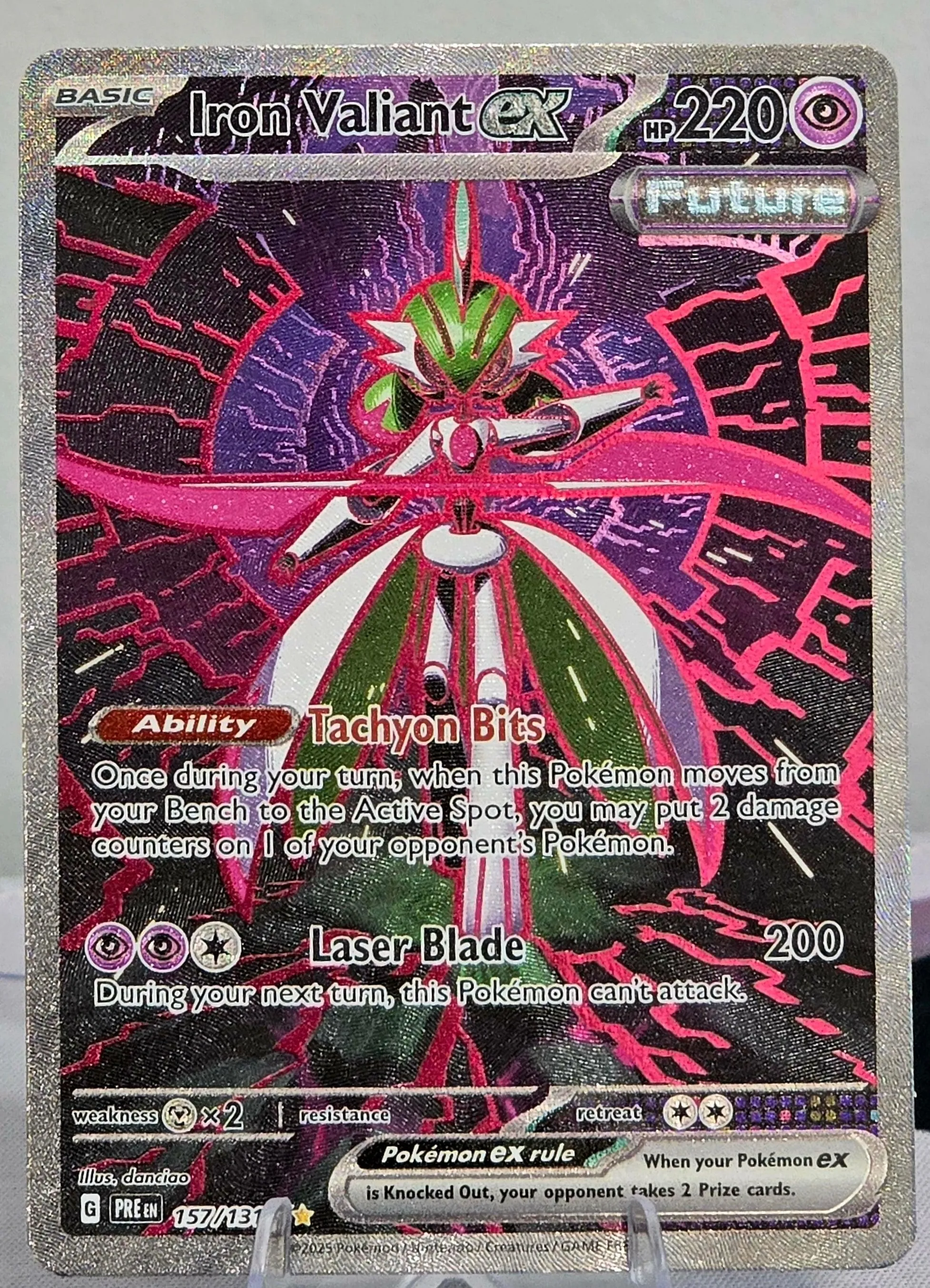 Pokémon TCG: Iron Valiant ex #157/131 — Prismatic Evolutions (2025) — Special Illustration Rare (SIR) — Near Mint