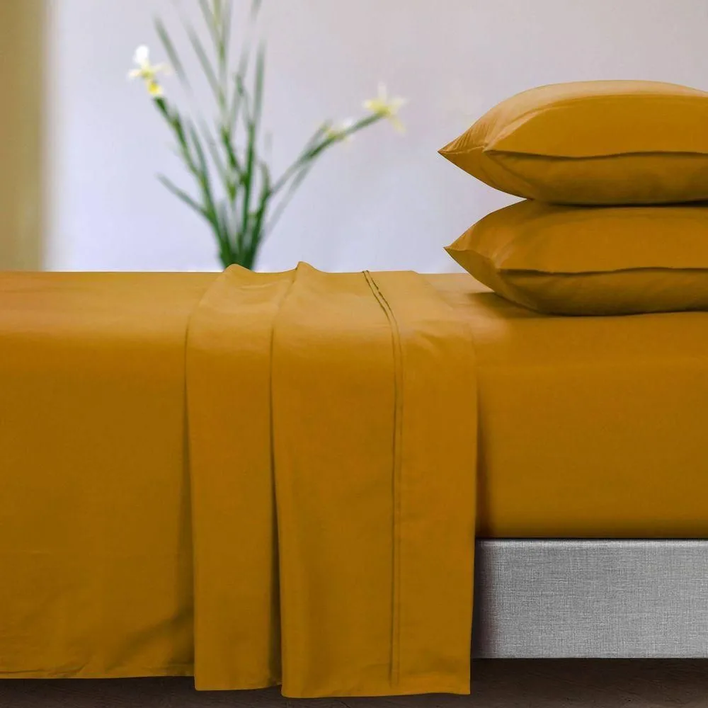 New without box - Twin Tribeca Living Extra Deep Pocket Microfiber Solid Sheet Set Honey Mustard