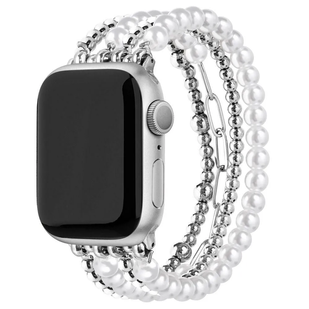 Open-box - Posh Tech Penny Beaded Band forApple Watch - Silver
