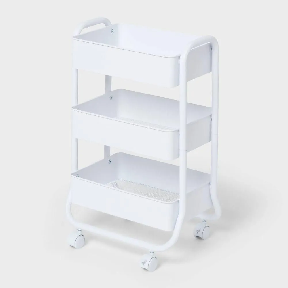 New without box - 3 Tier Metal Utility Cart Small White - Brightroom