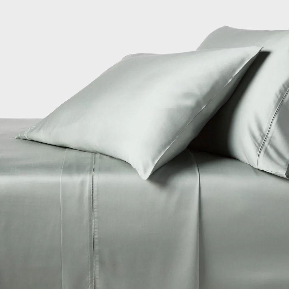 New without box - Size: Twin/Twin Extra Long - Threshold 320TC Satin 4-Piece Sheet Set Cooling Soft TENCEL Lyocell