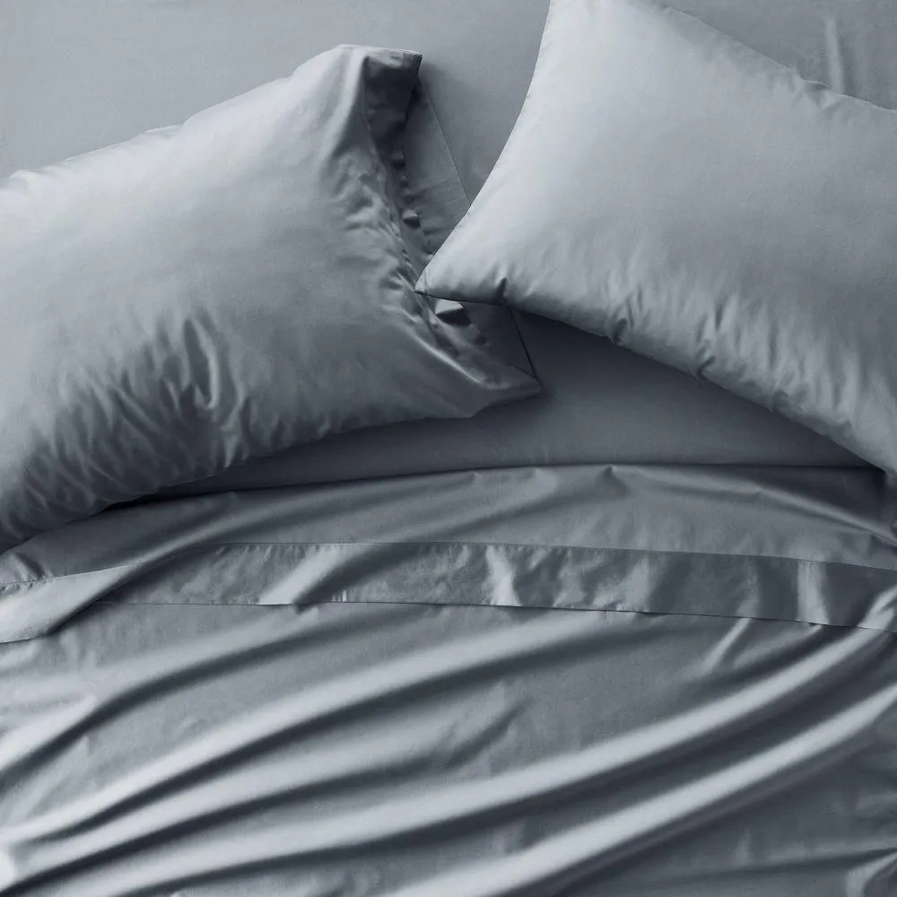 New without box - King 600 Thread Count Sateen Sheet Set Mineral Blue - Casaluna